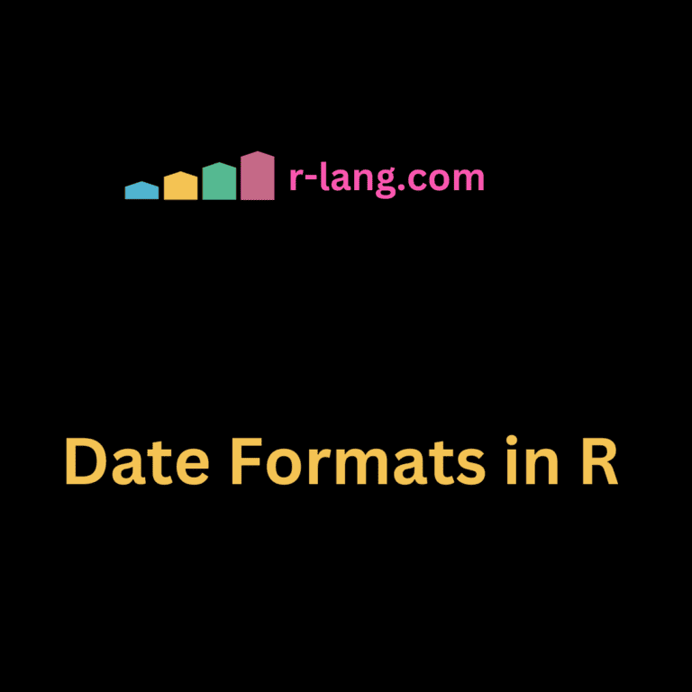 Date Formats in R