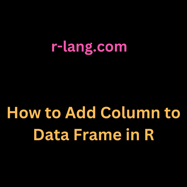How to Add Column to Data Frame in R