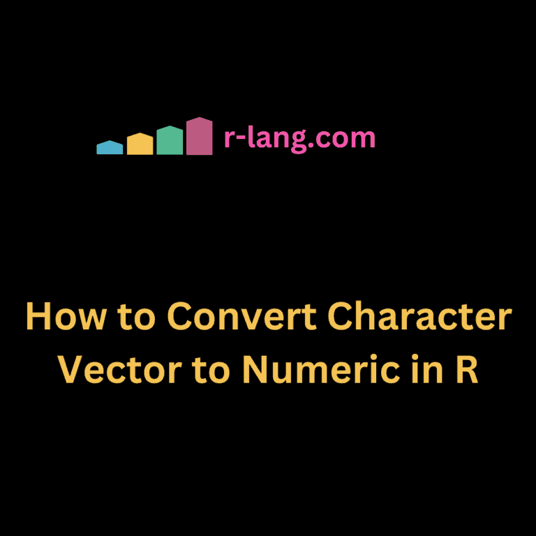 How to Convert Character Vector to Numeric in R