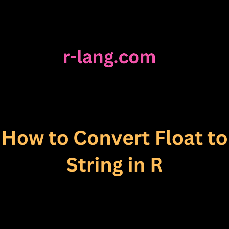 How to Convert Float to String in R