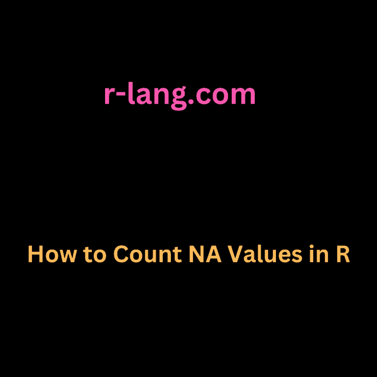 How to Count NA Values in R