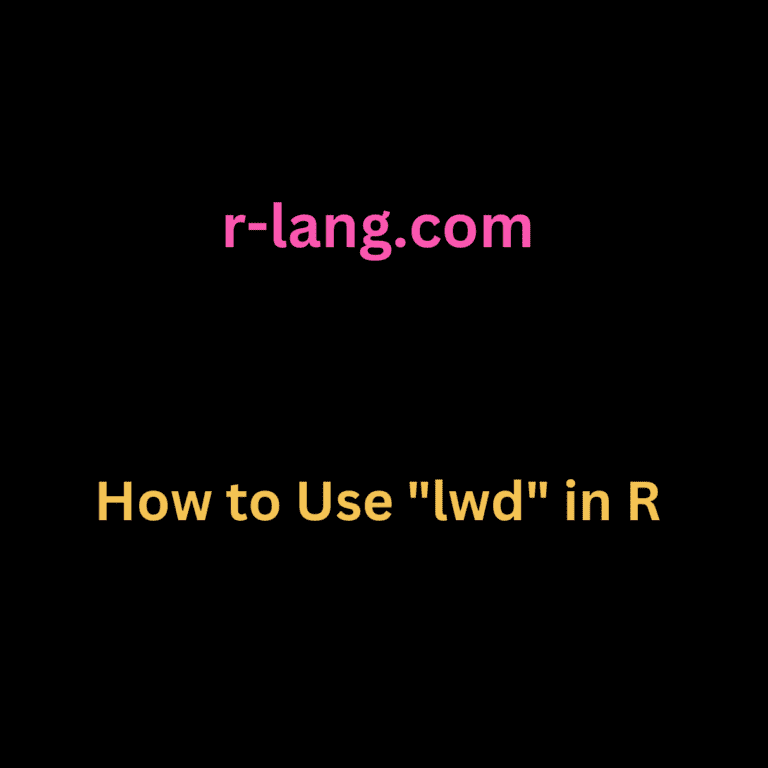 How to Use lwd in R