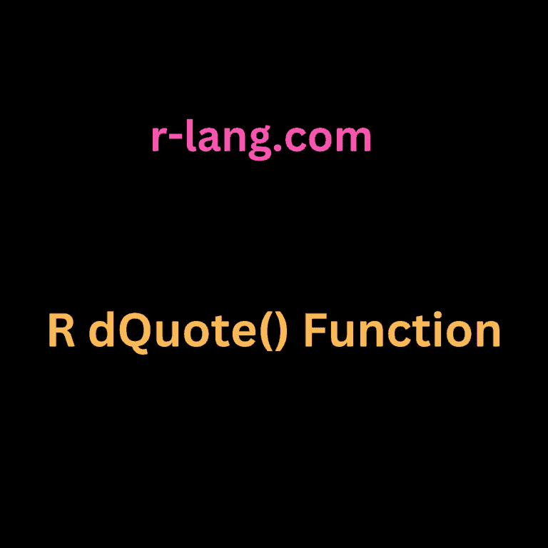 R dQuote() Function