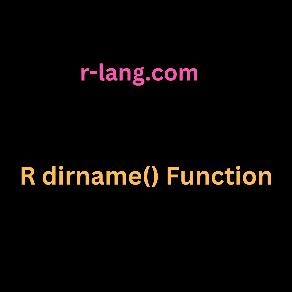 R dirname() Function