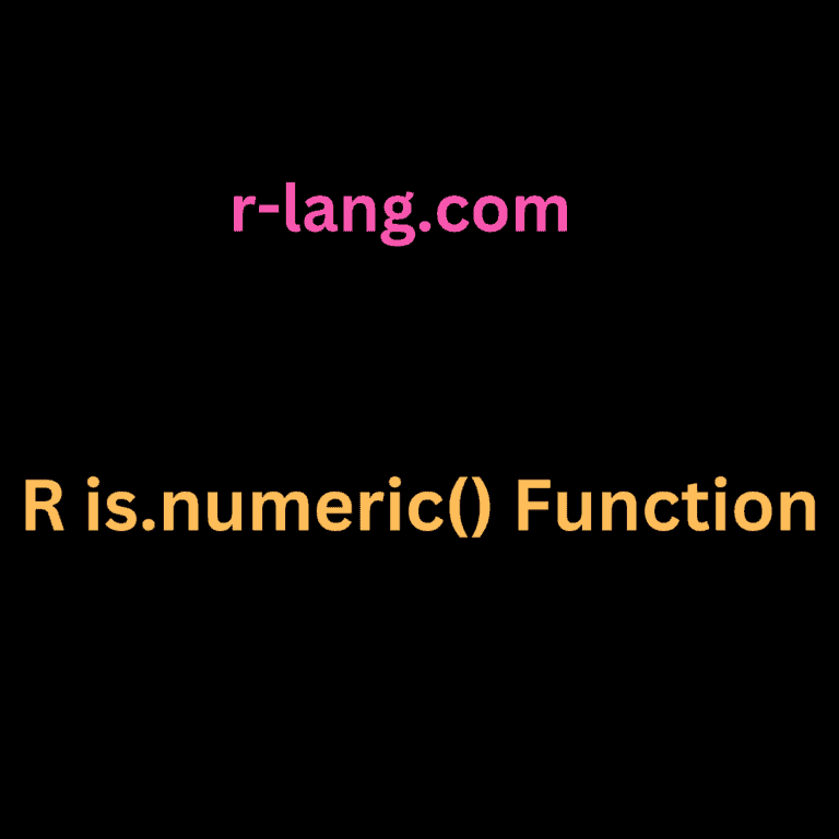R is.numeric() Function