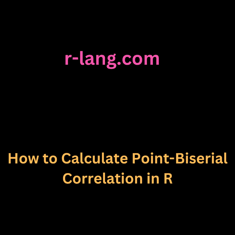 How to Calculate Point-Biserial Correlation in R