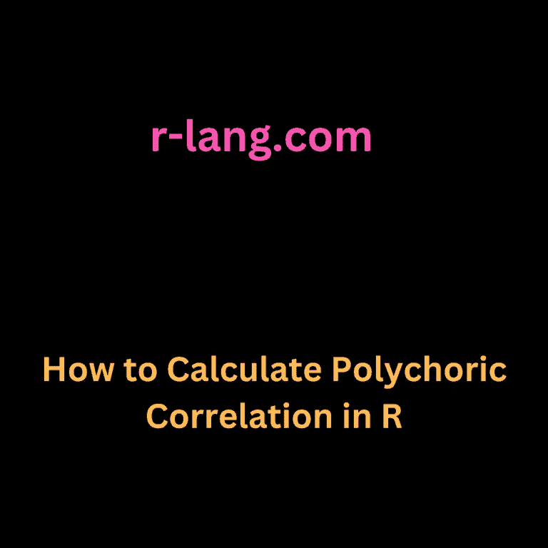 How to Calculate Polychoric Correlation in R