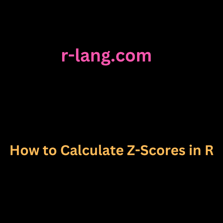 How to Calculate Z-Scores in R
