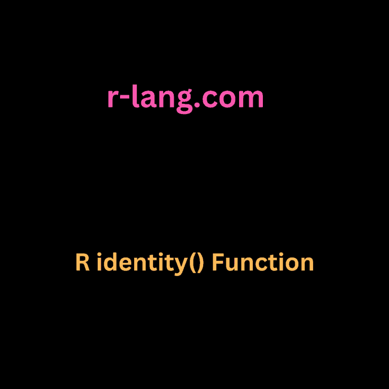 R identity() Function