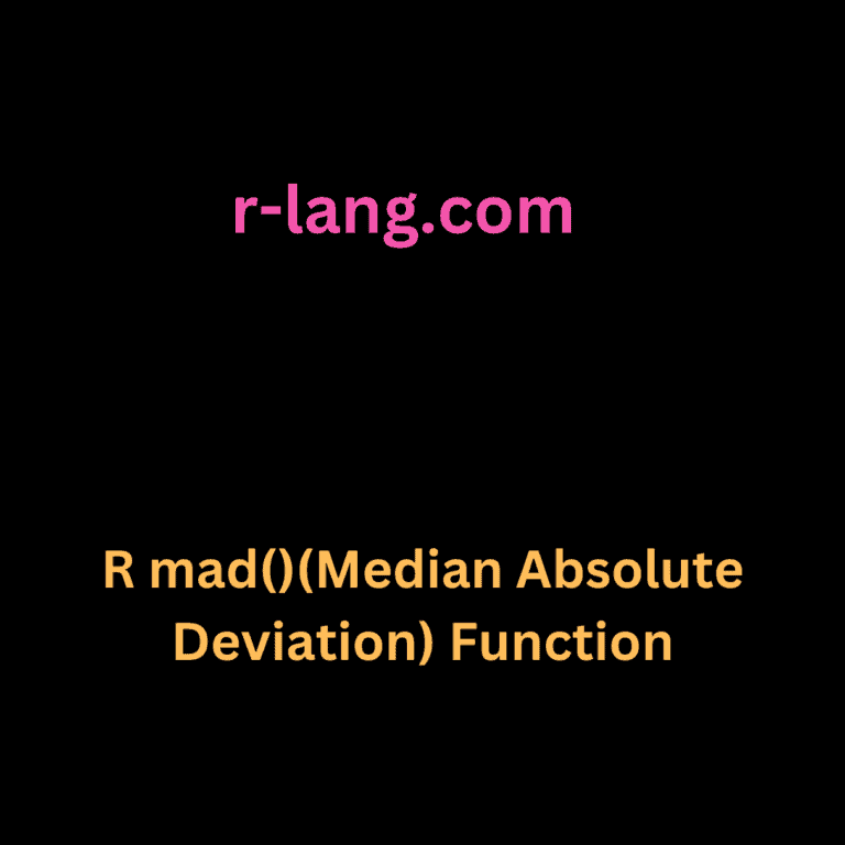R mad()(Median Absolute Deviation) Function