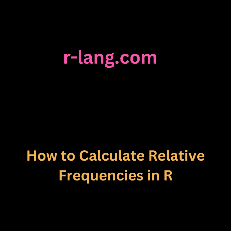 How to Calculate Relative Frequencies in R