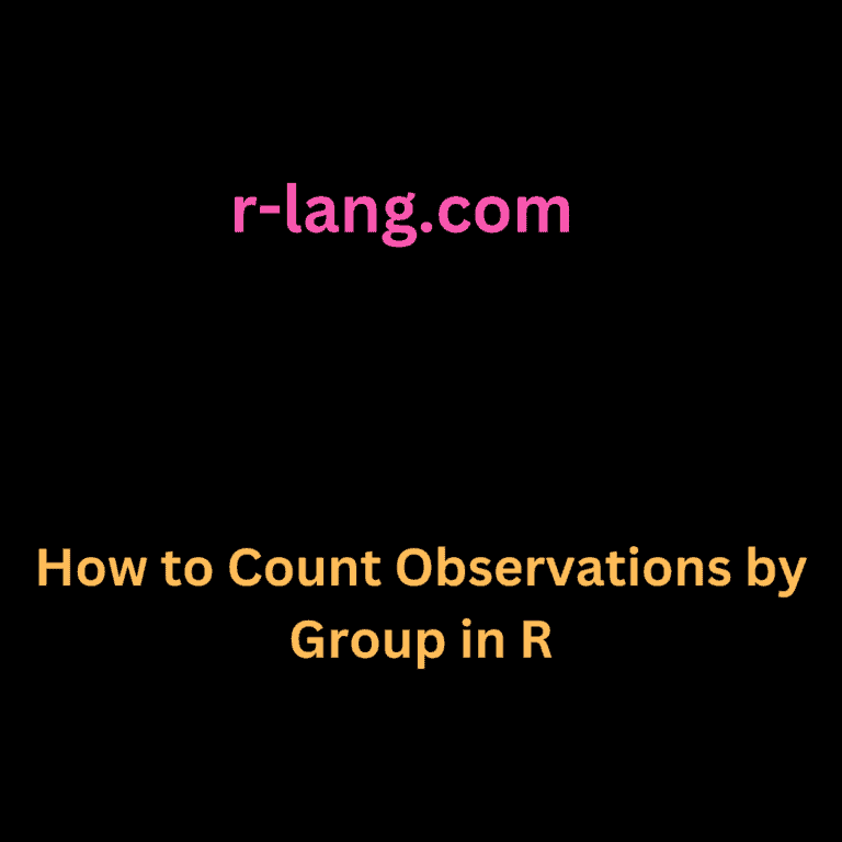 How to Count Observations by Group in R