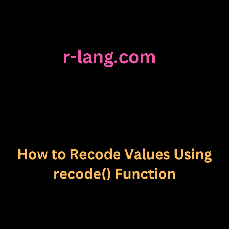 How to Recode Values Using recode() Function