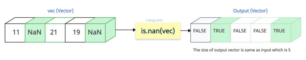 Visual representation of is.nan() Function