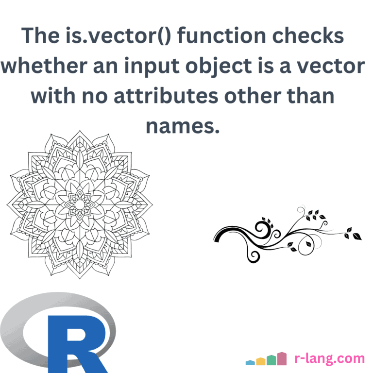 What is is.vector() Function in R