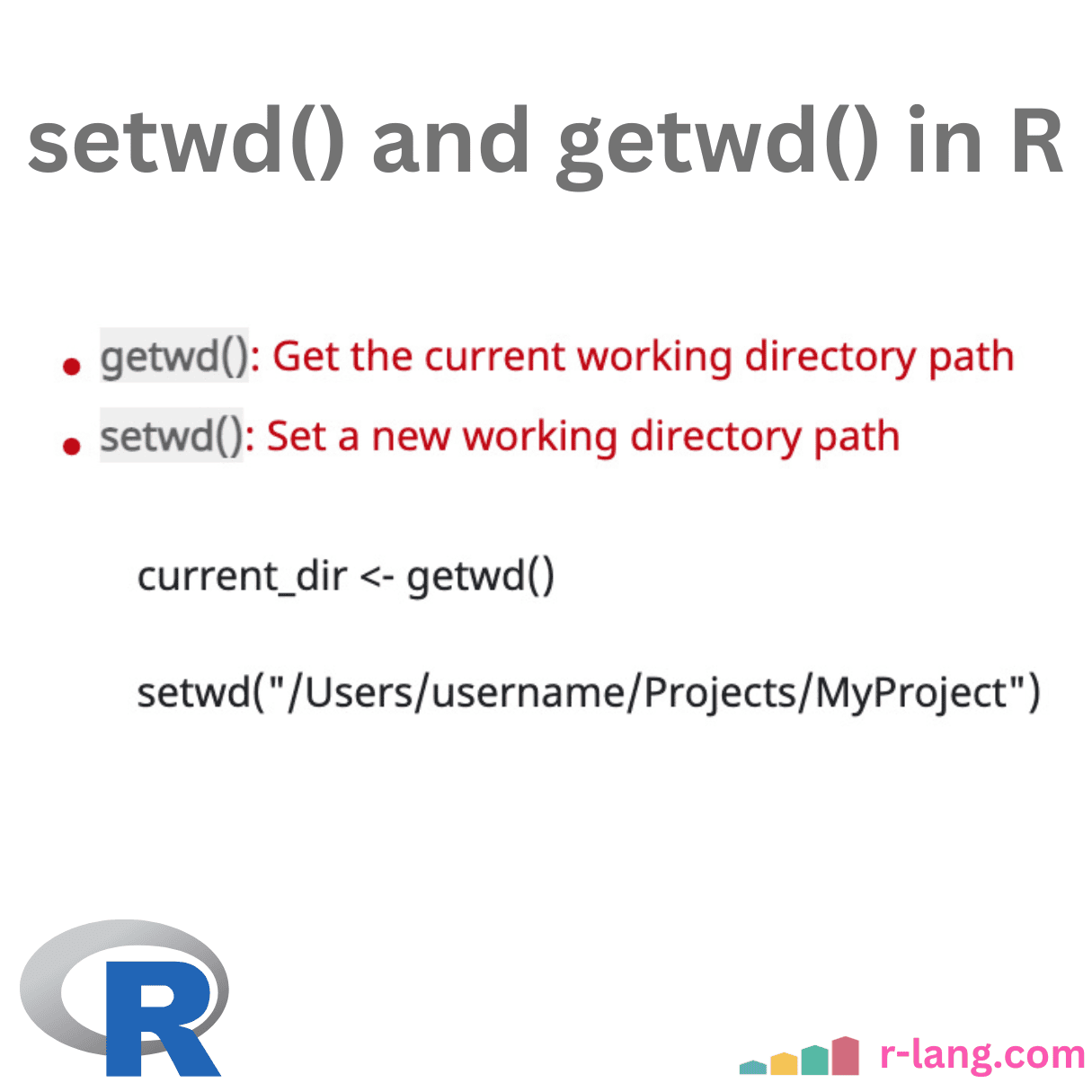 setwd() and getwd() in R