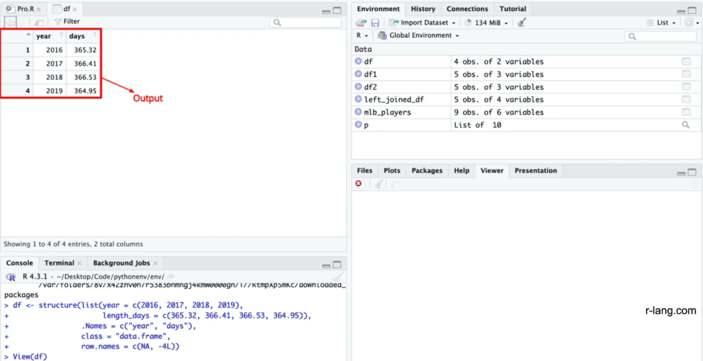 View() Function in R